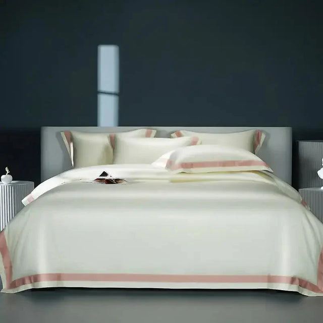 One-Line Duvet Cover Set – 1200 TC Egyptian Cotton with Elegant Border Detail