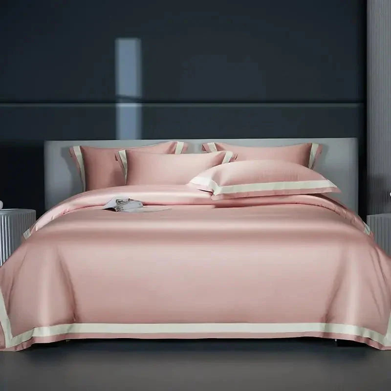 One-Line Duvet Cover Set – 1200 TC Egyptian Cotton with Elegant Border Detail
