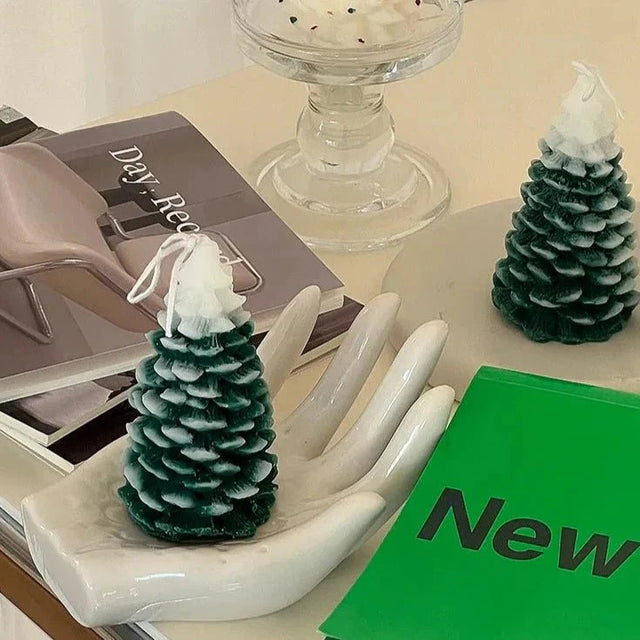 Palm Shaped Ceramic Ring Collection Holder in Korean Style