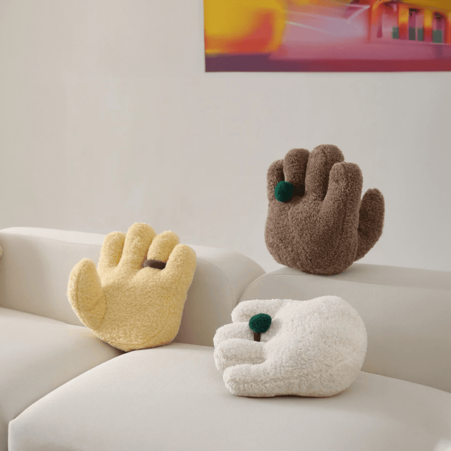 Palm Shaped Home Cushion - Soft Cotton Fleece Decor