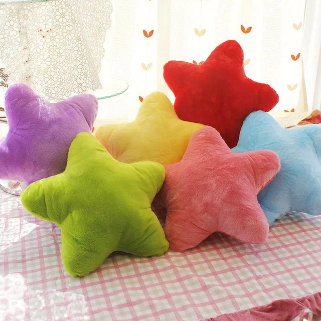 Pastel Coloured Star Shape Soft Cushion 40x40cm Polyester