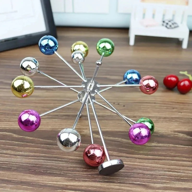Perpetual Motion Ferris Wheel Desk Ornament in Metal Modern Style