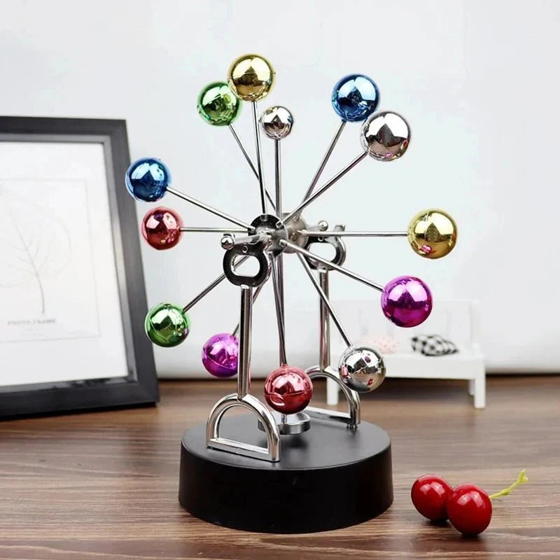 Perpetual Motion Ferris Wheel Desk Ornament in Metal Modern Style