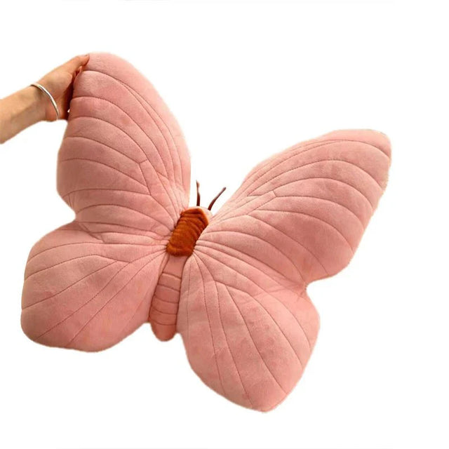 Pink Plush Butterfly Cushion Pad for Sofa and Bedroom
