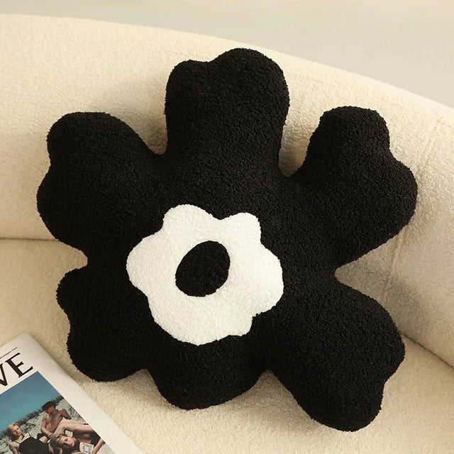 Plush Abstract Flower Shape Cushion in Soft Cotton Material