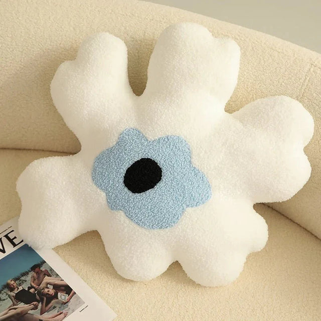Plush Abstract Flower Shape Cushion in Soft Cotton Material