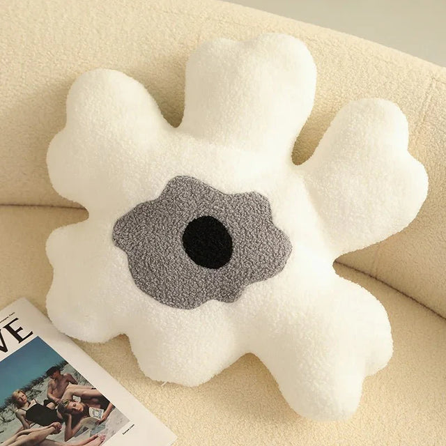 Plush Abstract Flower Shape Cushion in Soft Cotton Material