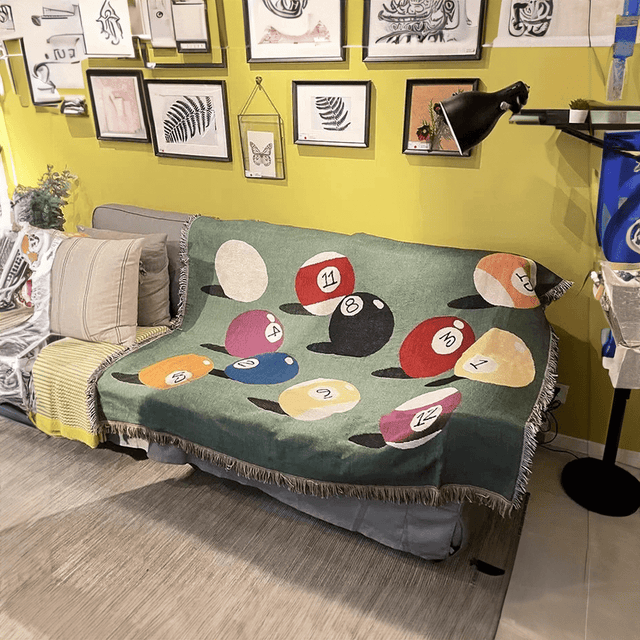 Pool Game Inspired Throw Blanket