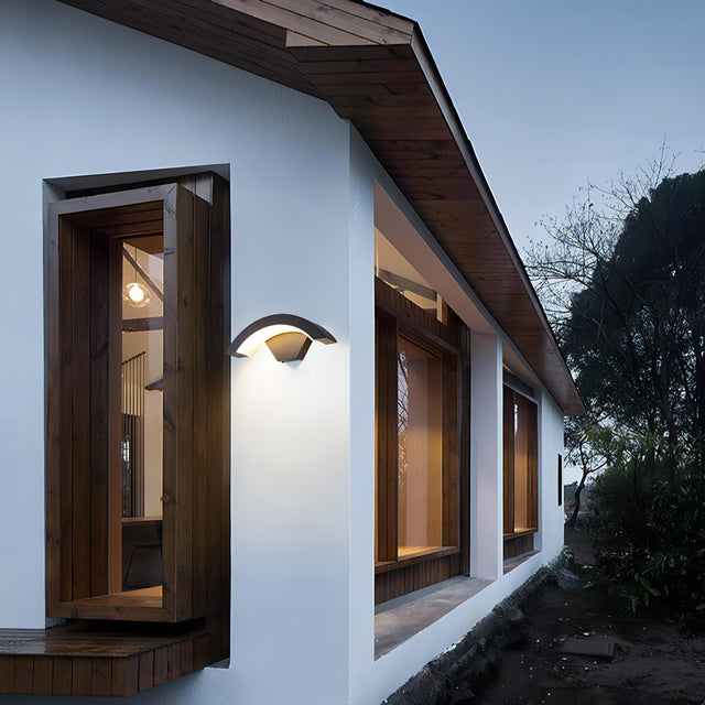 Basil - Curved Pan Waterproof Outdoor Wall Light Bar