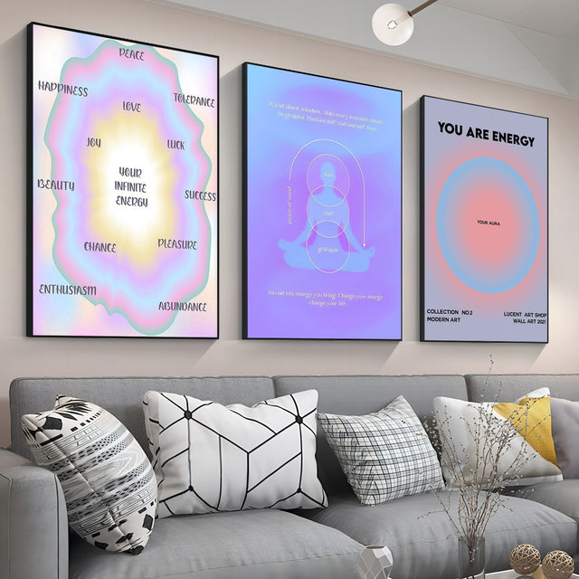 Psychedelic Energy Meditation Posters for Peaceful Decor