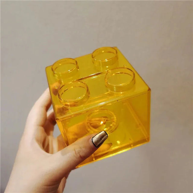 Translucent Building Block Money Box - Fun Plastic Savings Bank