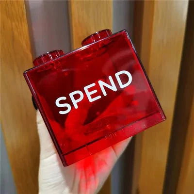 Translucent Building Block Money Box - Fun Plastic Savings Bank