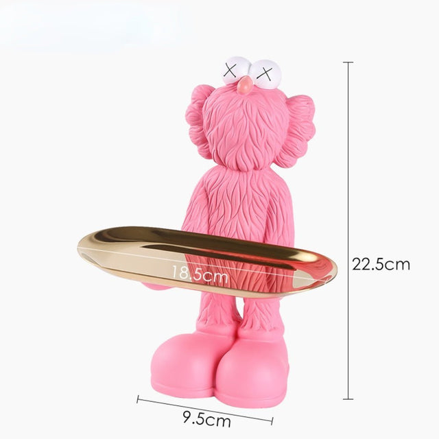 Quirky Figurine Statue With Storage Tray in Resin Bear Design