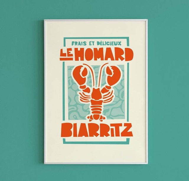 Retro French Shellfish Canvas Print Poster - Modern Art Decor