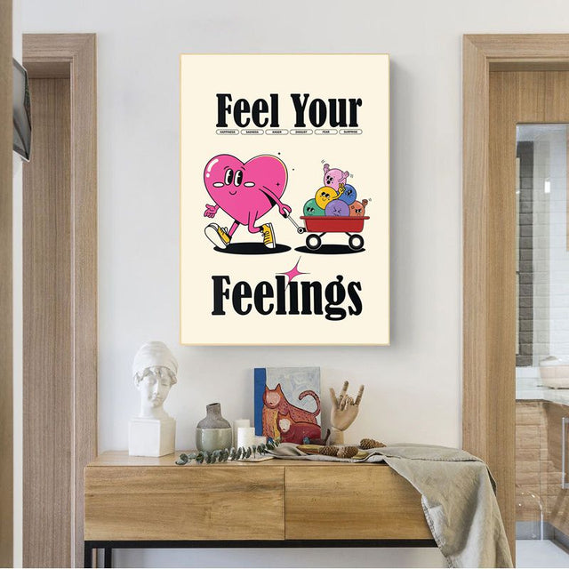 Retro Style Cartoon Smile Inspirational Quote Posters Paper