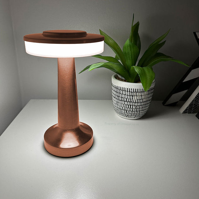 Modern Cordless Flat Top Mushroom Lamp with Three Colors