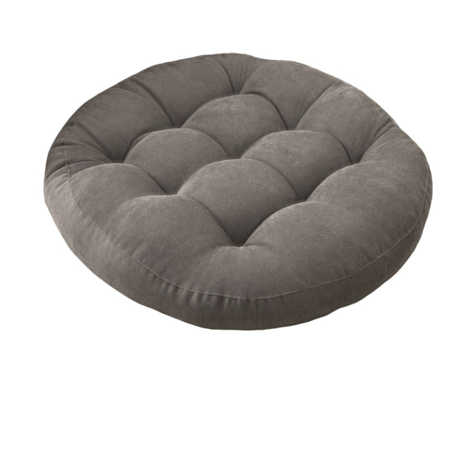 Round Corduroy Solid Tufted Thick Cushion for Comfort