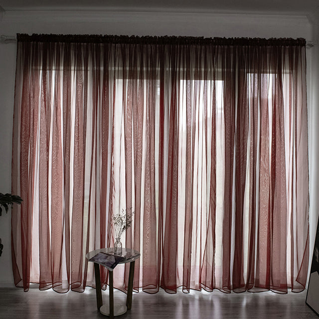 Solid Voile Window Curtain - Lightweight Polyester Design