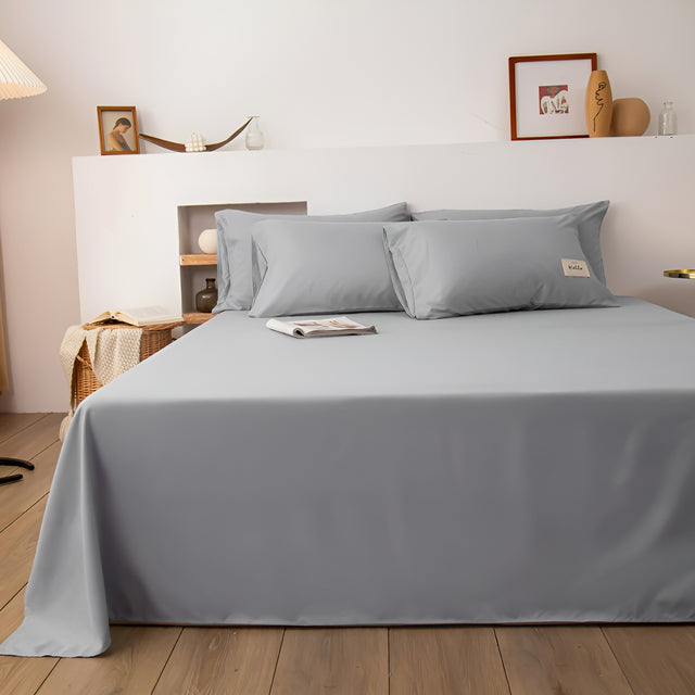 Soft Solid Color Flat Bed Sheet – Single, Queen & King Size