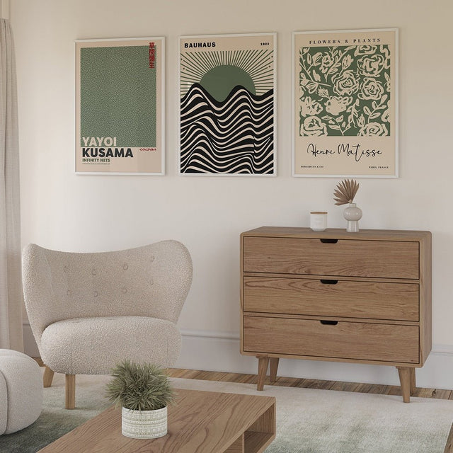 Sage Green Matisse Yayoi Kusama Exhibition Canvas Print