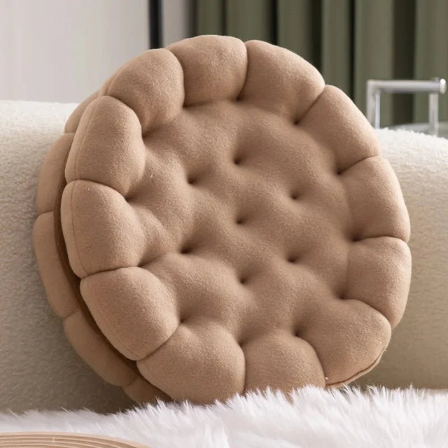 Sandwich Biscuit Sofa Cushion Round Cotton Woven Design