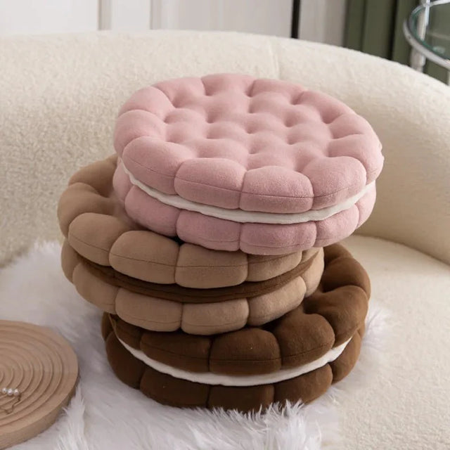 Sandwich Biscuit Sofa Cushion Round Cotton Woven Design