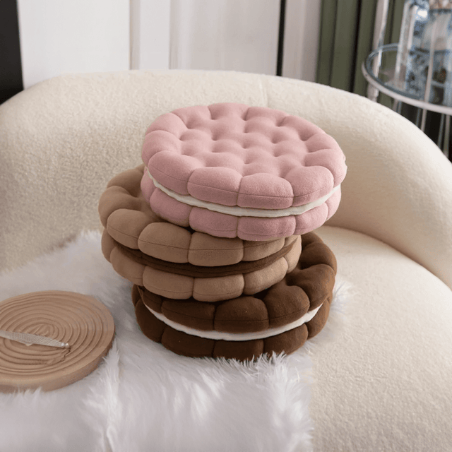 Sandwich Biscuit Sofa Cushion Round Cotton Woven Design
