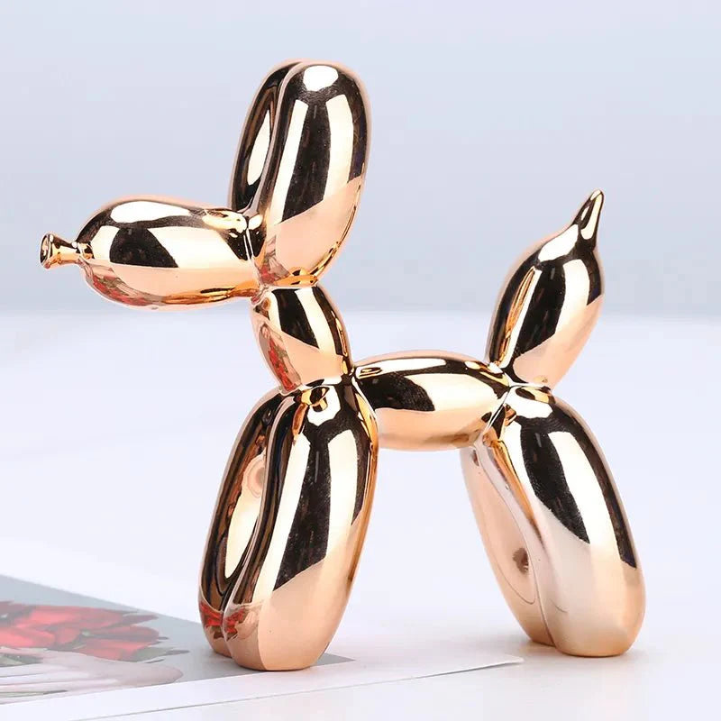 Shiny Resin Balloon Dog Living Room Ornament Modern Style
