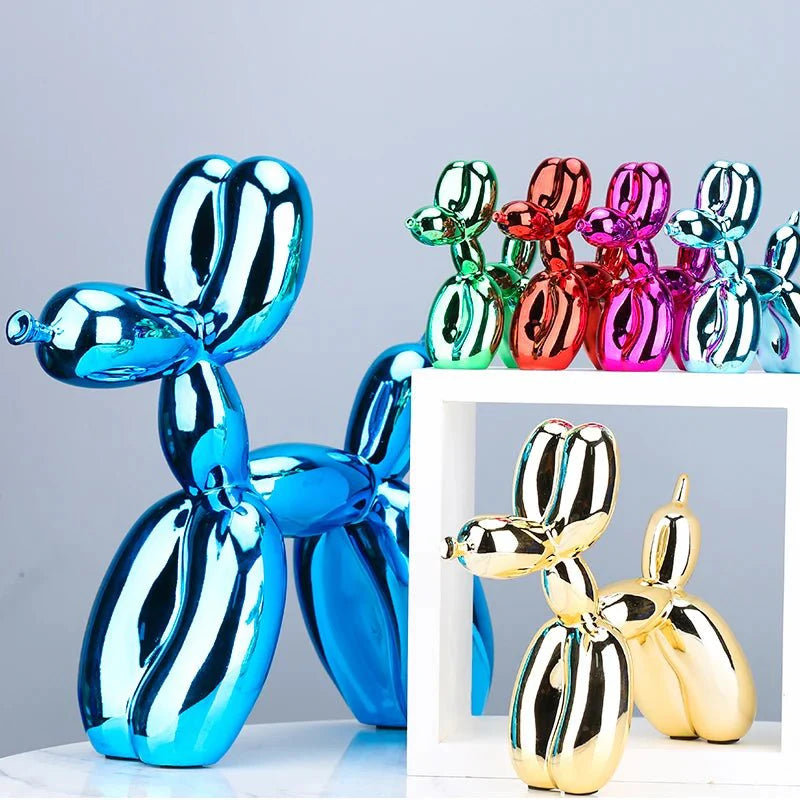 Shiny Resin Balloon Dog Living Room Ornament Modern Style