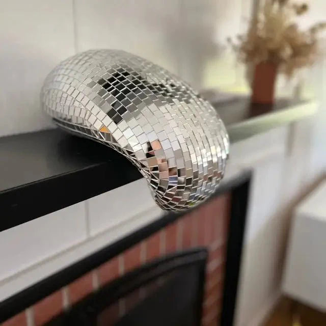 Melting Disco Ball Decoration - Metal Abstract Sculpture