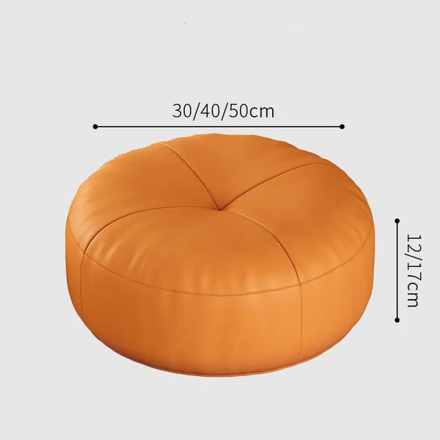 Simple Japanese Style Nappa Leather Floor Cushion Round