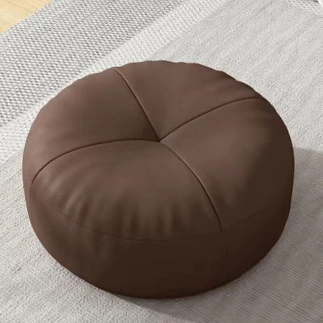 Simple Japanese Style Nappa Leather Floor Cushion Round