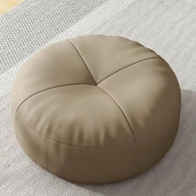 Simple Japanese Style Nappa Leather Floor Cushion Round