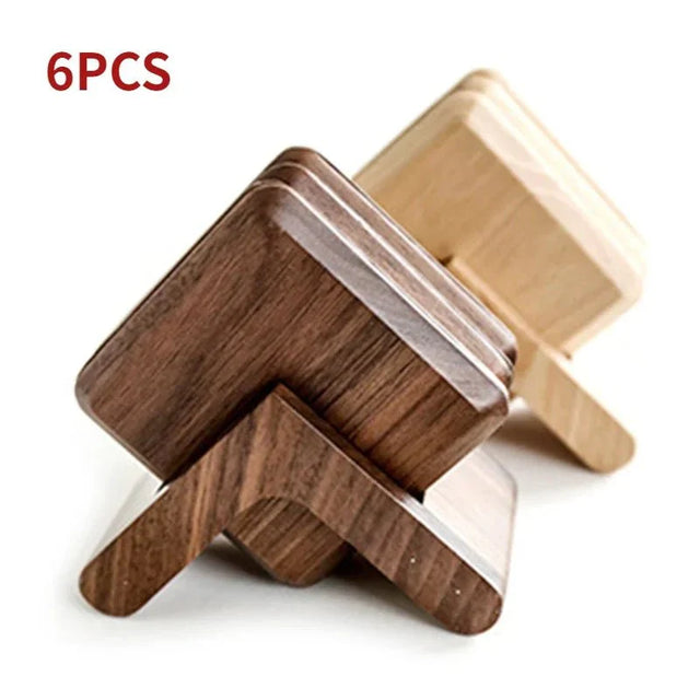 Six Piece Walnut Coaster Set - Eco-Friendly Wood Style