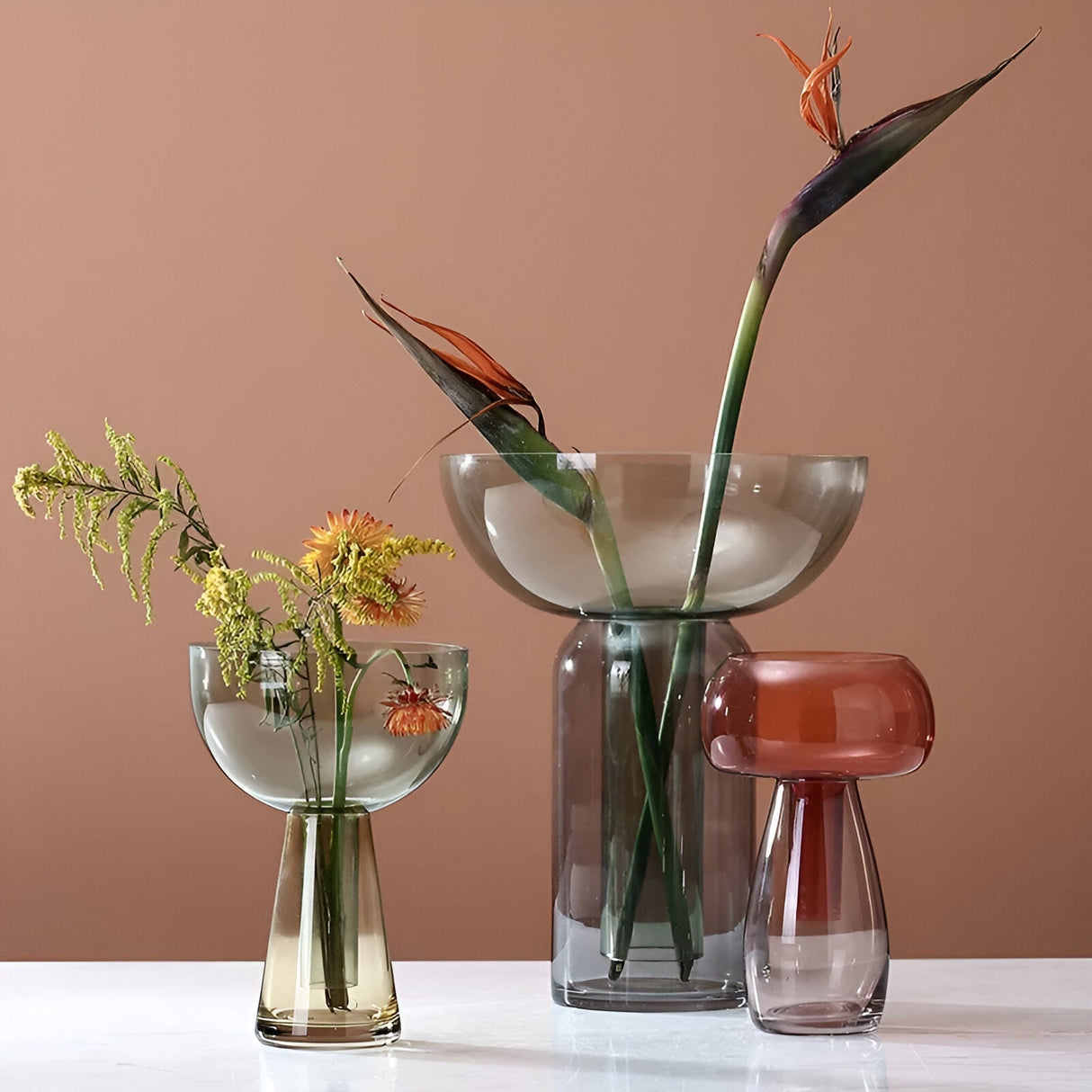 Small Glass Hydroponic Vase for Modern Tabletop Decor