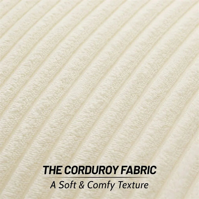 Soft Fluffy Corduroy Cushion Cover in Striped Twill Design