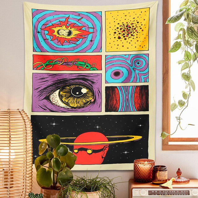 Starry Sky Psychedelic Tapestry Wall Hanging 100% Polyester