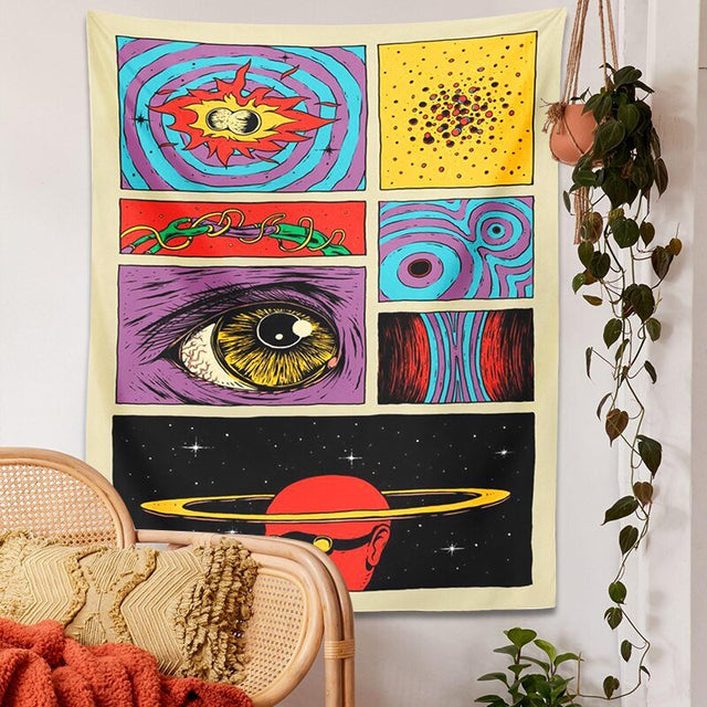 Starry Sky Psychedelic Tapestry Wall Hanging 100% Polyester