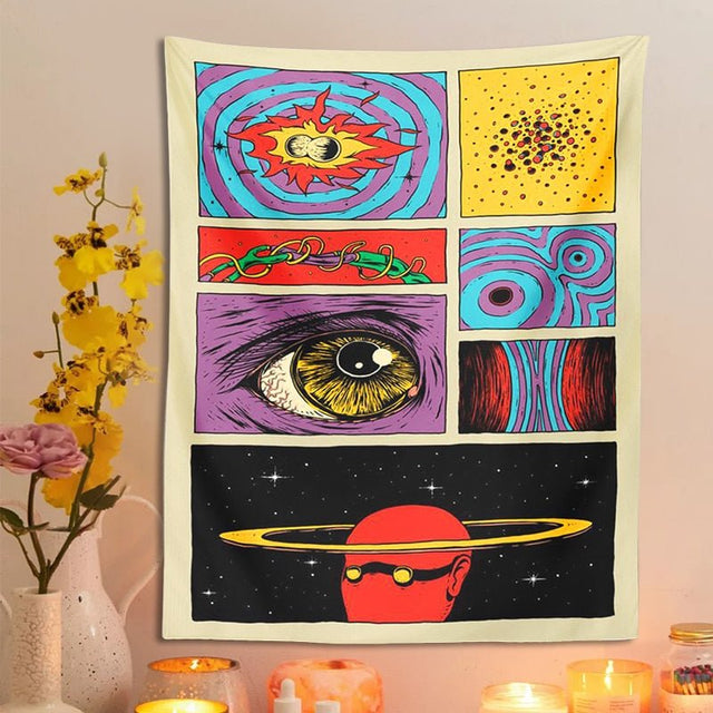 Starry Sky Psychedelic Tapestry Wall Hanging 100% Polyester