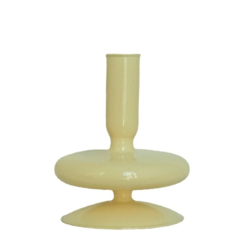 Stylish Ivory Coloured Candle Holders - Handmade Glass Decor