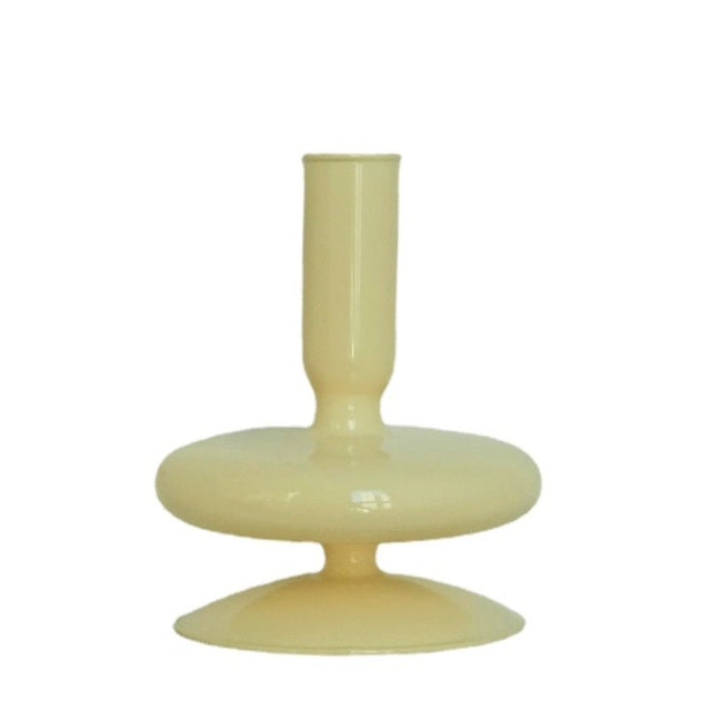 Stylish Ivory Coloured Candle Holders - Handmade Glass Decor
