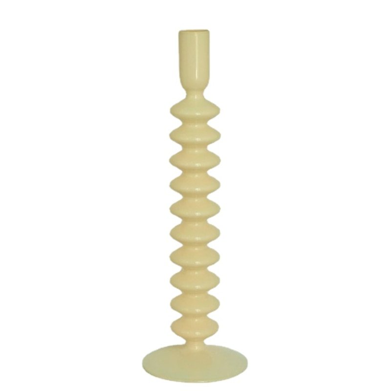 Stylish Ivory Coloured Candle Holders - Handmade Glass Decor