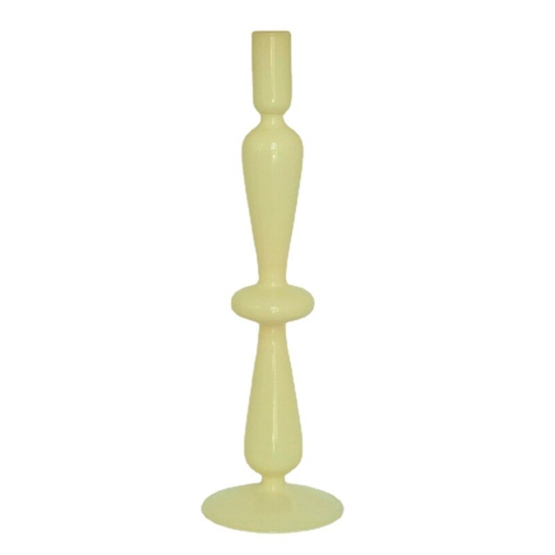 Stylish Ivory Coloured Candle Holders - Handmade Glass Decor