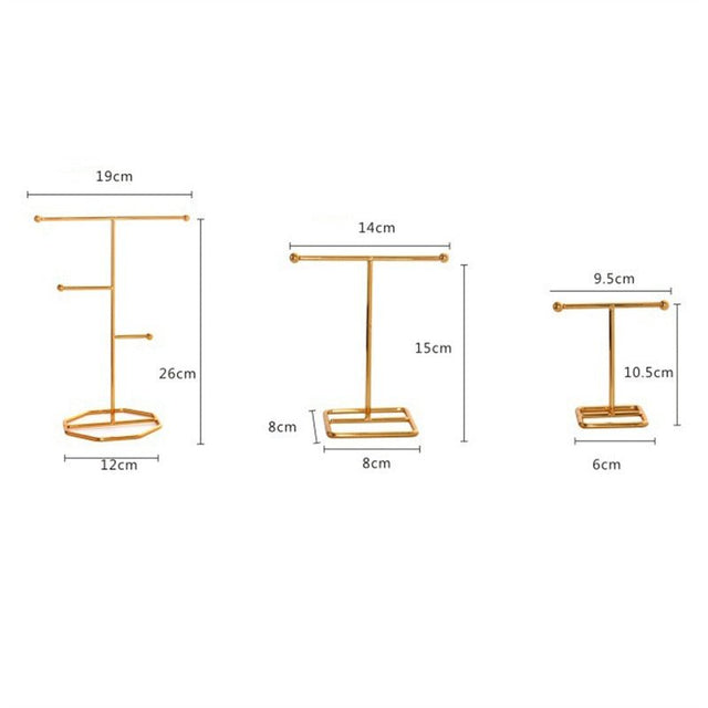T-Bar Wrought Iron Jewellery Display Organiser with Modern Style