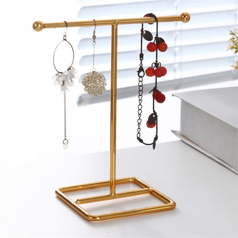 T-Bar Wrought Iron Jewellery Display Organiser with Modern Style