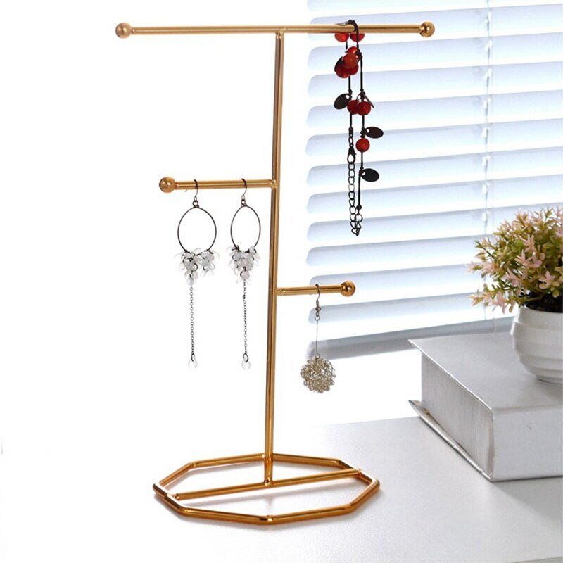 T-Bar Wrought Iron Jewellery Display Organiser with Modern Style