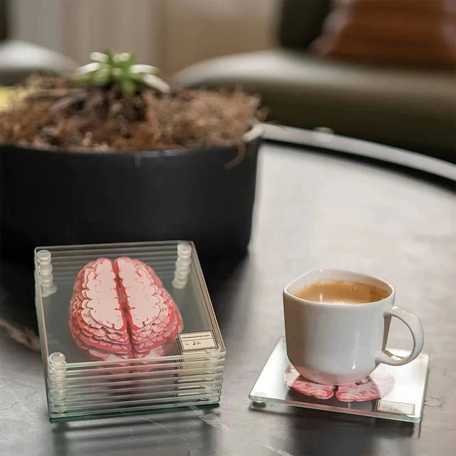 Novelty Ten Piece 'Brain' Coaster Set in Unique Design