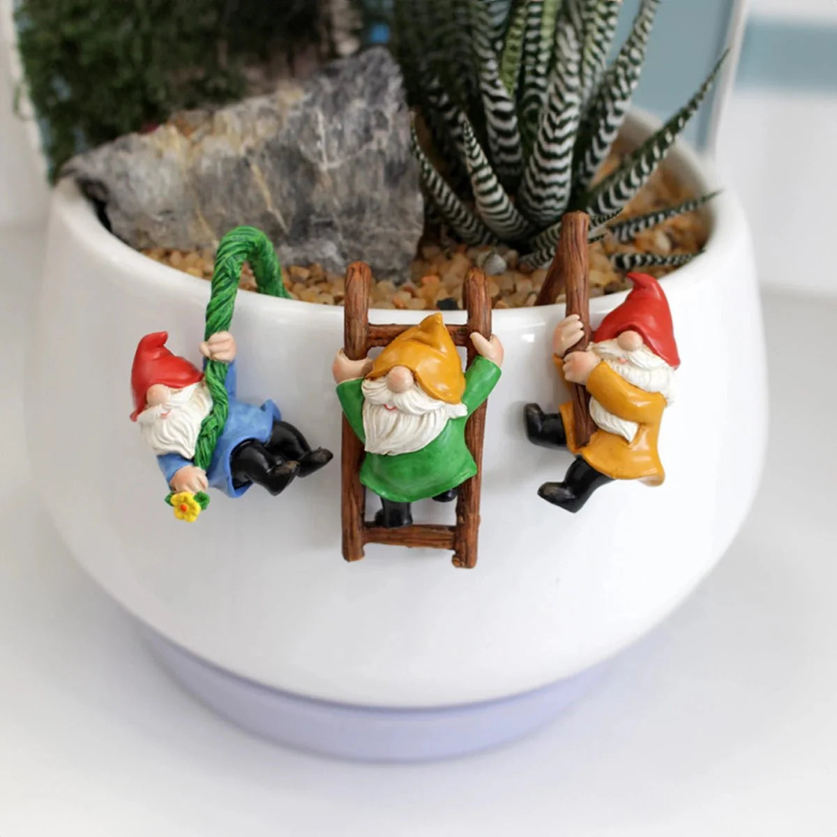 Three Piece Garden Gnome Ornaments Resin Outdoor Decor