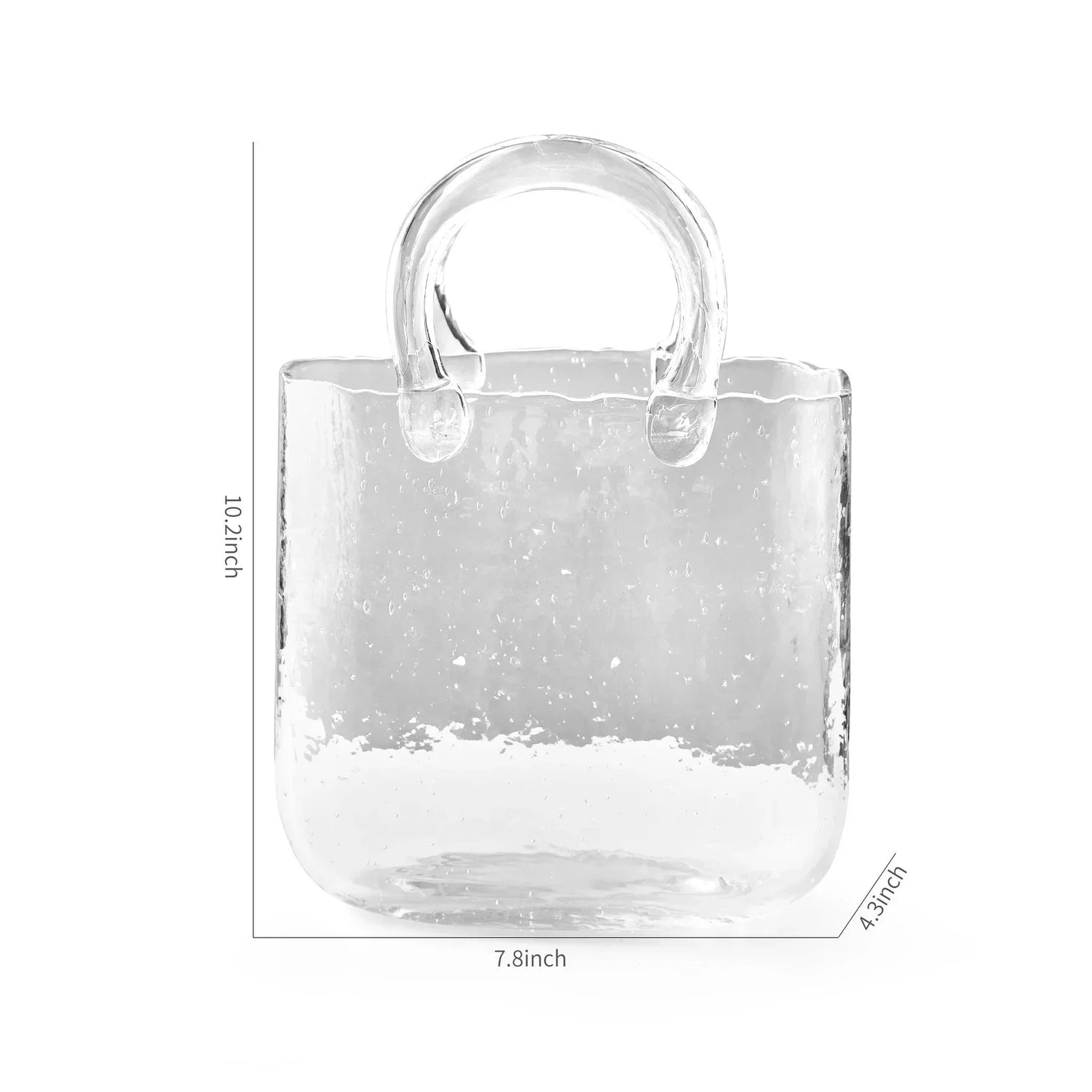 Transparent Pastel Handbag Shape Vase - Glass Modern Decor
