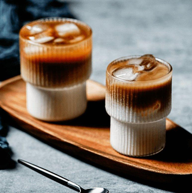 LustraVibe – Luxury Ribbed Glasses Set for Elegant Drinks